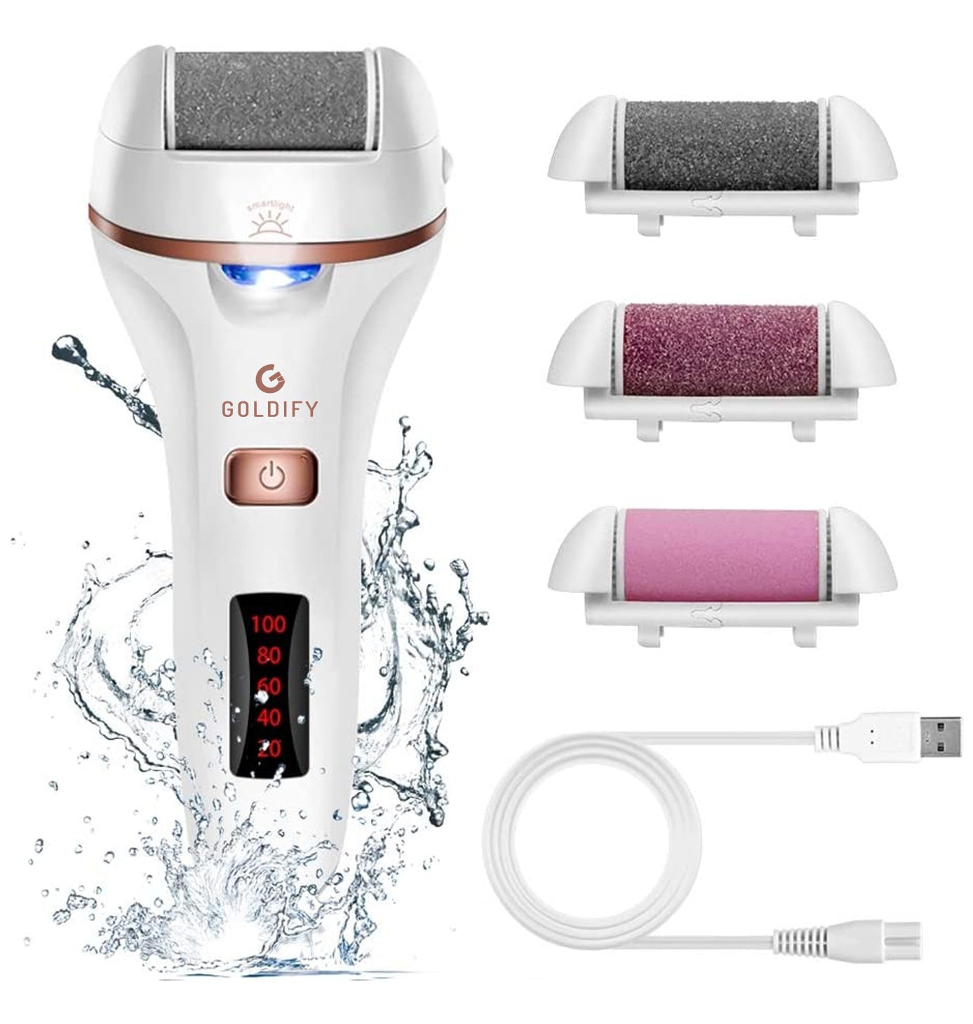 GOLDIFY Electric Feet Callus Remover with LED Display